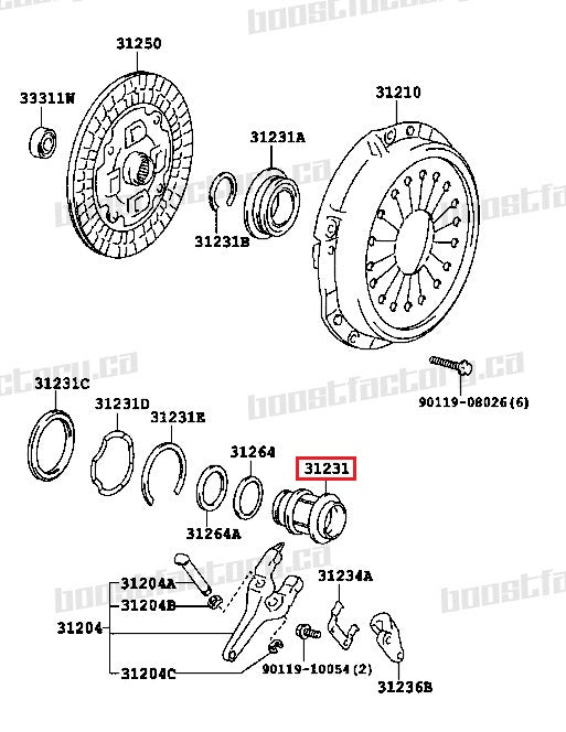 Genuine Toyota R154 Clutch Release Bearing Hub 3123114040 Boost Factory