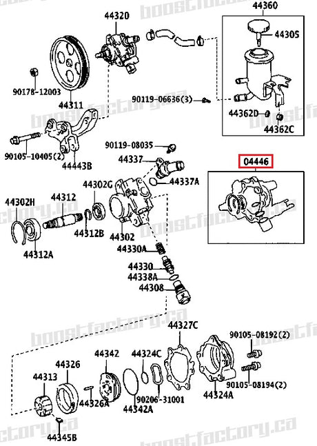 Genuine Toyota 1JZ / 2JZ Power Steering Pump Re-Seal Kit - 04446-30120