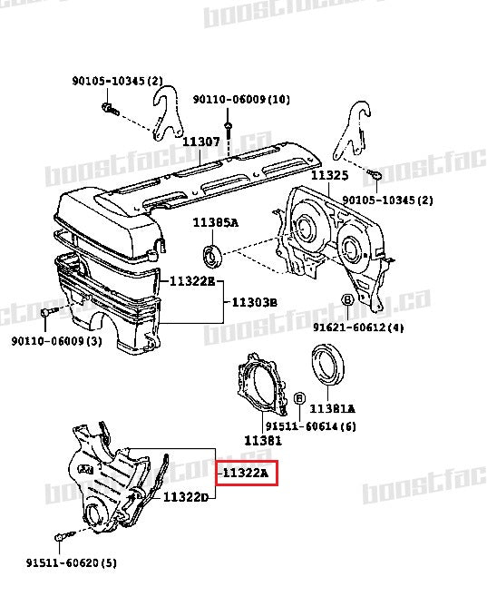 Genuine Toyota ALL 2JZ Lower Timing Belt Cover - 11302-46031 - Boost Factory