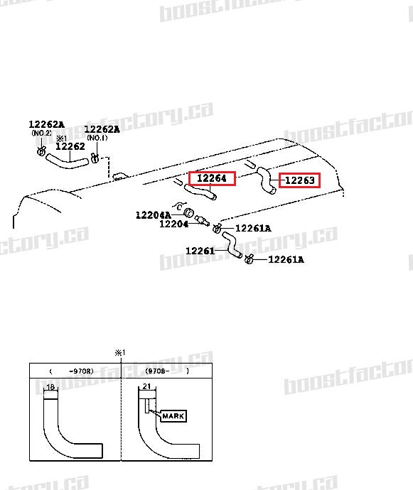 Genuine Toyota 2JZ-GTE Valve Cover Center Breather Hoses