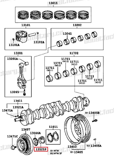 Genuine Toyota 1JZ & 2JZ GTE NON VVTi ONLY Crankshaft Timing Pulley - 13052-46010