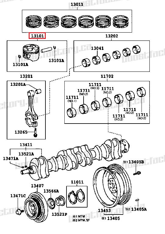 GENUINE TOYOTA 2JZ GTE OEM TOYOTA PISTON - 13101-46091