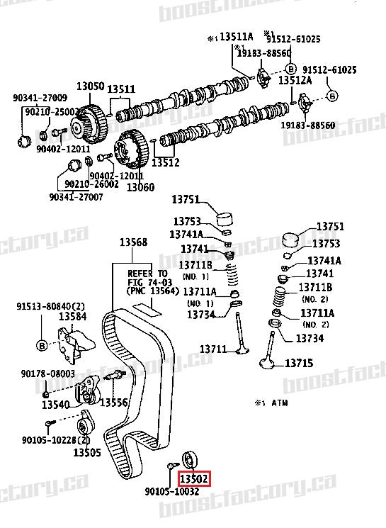 Genuine Toyota Beams 3SGE Timing Belt Idler #2  - 13503-88560