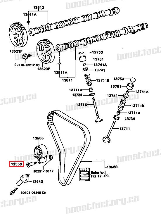 Genuine Toyota 1JZ/2JZ Timing Belt Idler Shaft 13556-46010