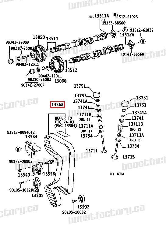Genuine Toyota 3SGE Beams Timing Belt - 13568-79325