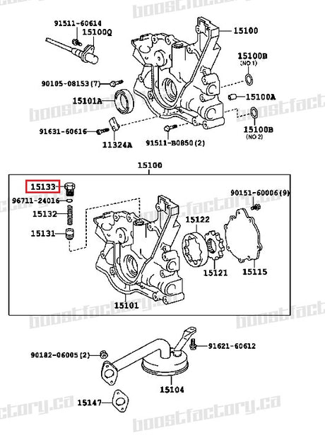 Genuine Toyota 1JZ 2JZ Oil Pump Pressure Relief Cap - 15133-46050