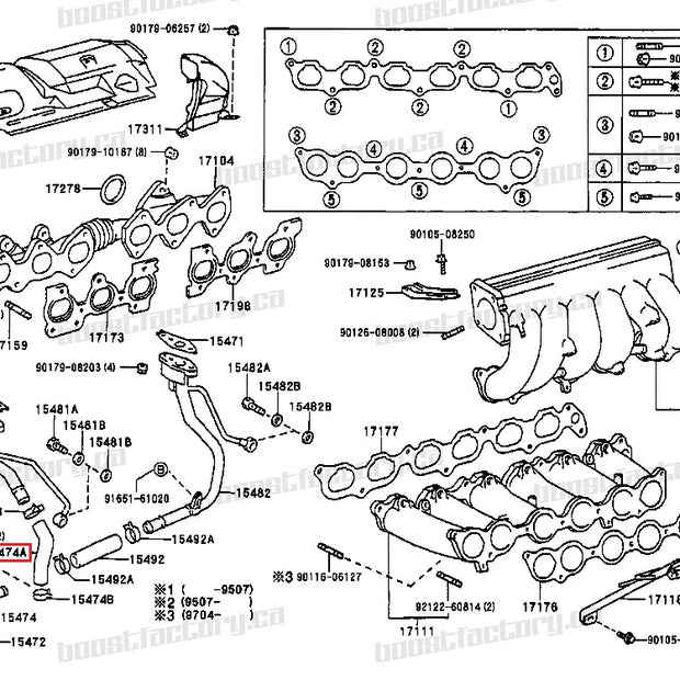 Genuine Toyota 2JZ-GTE Turbo Oil Drain Hose Front - 15491-46020
