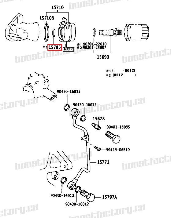 NON VVTi 1JZ/2JZ Oil Cooler Seal, (Small) - 15785-35010
