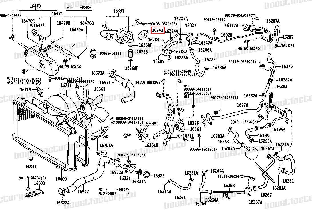 Genuine Toyota 2JZGTE ALL Upper Water Neck Gasket 1634346030 Boost Factory