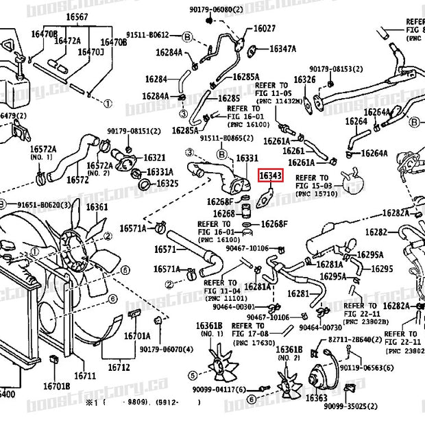 Genuine Toyota 1JZ-GTE ALL Upper Water Neck Gasket - 16343-88400