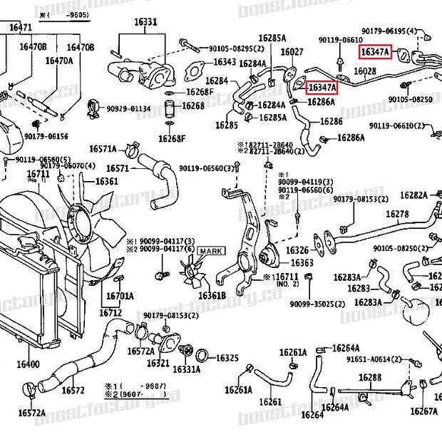 Genuine Toyota 2JZGTE Twin Turbo Coolant Pipe Gasket - 16347-42020