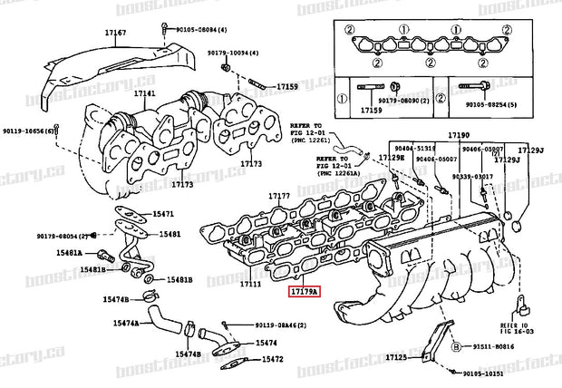 Genuine Toyota 1JZ-GTE ALL Upper Intake Manifold Gasket 17179-88400 - Boost Factory