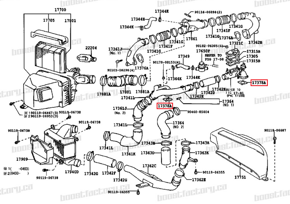 Genuine Toyota 2JZ Twin Turbo Compressor Outlet Gasket - 17378-46010