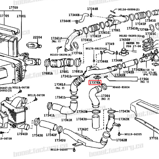 Genuine Toyota 2JZ Twin Turbo Compressor Outlet Gasket - 17378-46010