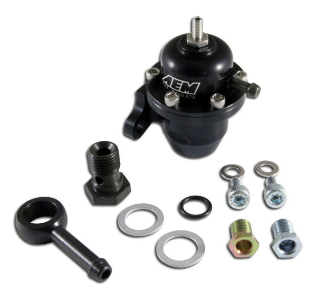AEM 96-97 Acura CL / 94-97 Accord / 96-00 Civic Ex Black Adjustable Fuel Pressure Regulator - Boost Factory