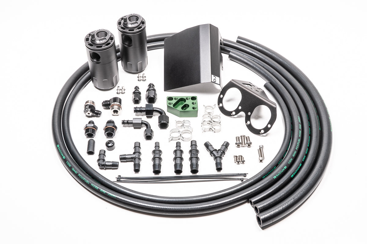 Radium Engineering Subaru EJ Turbo Dual Catch Can Kit - 20-0608-FL