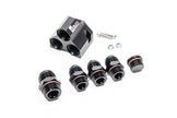 Radium Engineering Distribution Block with Fittings, 12AN Inlet, Three 10AN Outlets - 20-0737