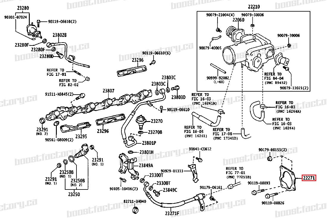 Genuine Toyota 2JZ GTE VVTi Throttle Body Gasket - 22271-46080