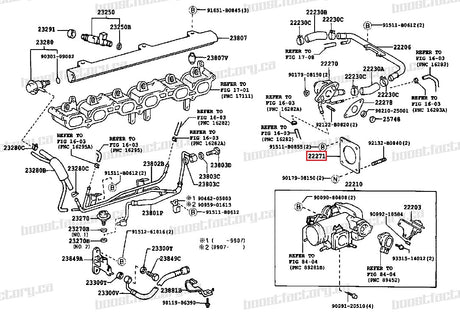 Genuine Toyota 1JZ GTE ALL VVTi & Non VVTi Throttle Body Gasket 22271-88400