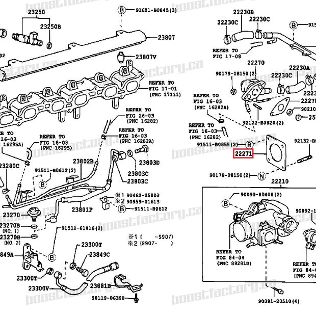 Genuine Toyota 1JZ GTE ALL VVTi & Non VVTi Throttle Body Gasket 22271-88400