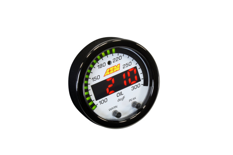 AEM X-Series Temperature 100-300F Gauge Kit (ONLY Black Bezel and Water Temp. Faceplate) - Boost Factory