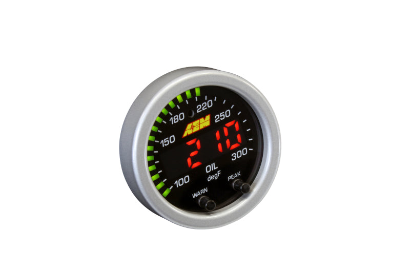 AEM X-Series Temperature 100-300F Gauge Kit (ONLY Black Bezel and Water Temp. Faceplate) - Boost Factory