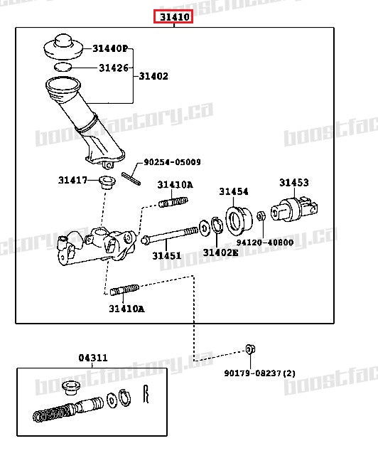 Genuine Toyota RHD MK4 Supra Clutch Master Cylinder  - 31410-24050