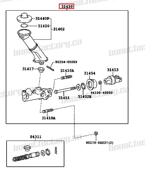 Genuine Toyota RHD MK4 Supra Clutch Master Cylinder  - 31410-24050