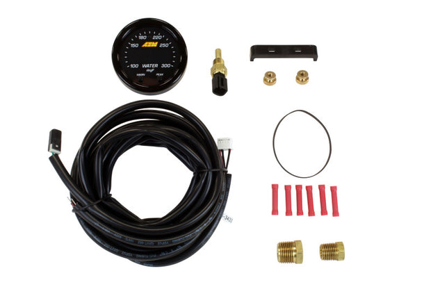 AEM X-Series Temperature 100-300F Gauge Kit (ONLY Black Bezel and Water Temp. Faceplate) - Boost Factory