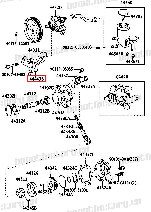 Genuine Toyota 1JZ 2JZ Power Steering Pump Bracket 44443-22130