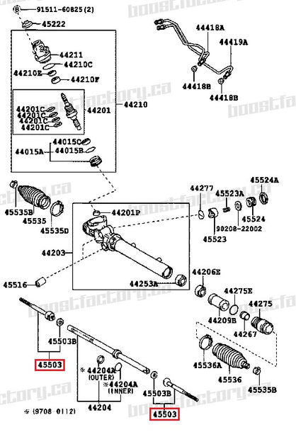 Genuine Toyota JZS161 Aristo GS300 Front Inner Tie Rod - 45503-39155