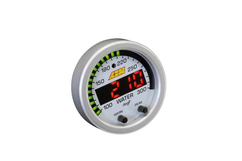 AEM X-Series Temperature 100-300F Gauge Kit (ONLY Black Bezel and Water Temp. Faceplate) - Boost Factory