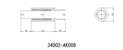 HKS UNIVERSAL EX H/M SUS 130-75 - 34002-AK008