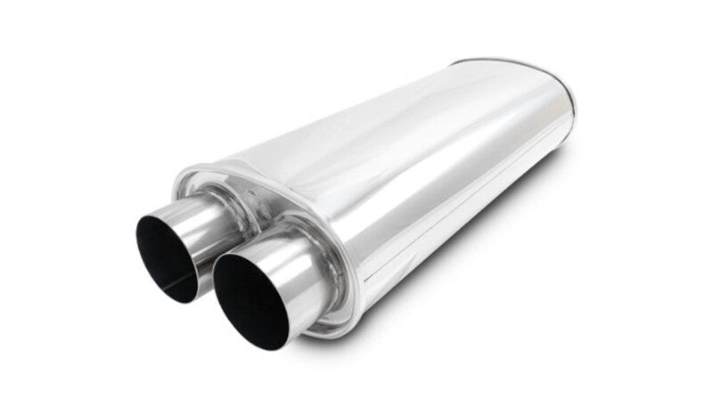 Vibrant Streetpower Oval Muffler 3.0in Dual Inlet/Outlet 18in Body Length - Boost Factory