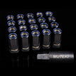 Wheel Mate Muteki HR50 Open End Lug Nuts - Black w/ Blue Ring 14x1.50