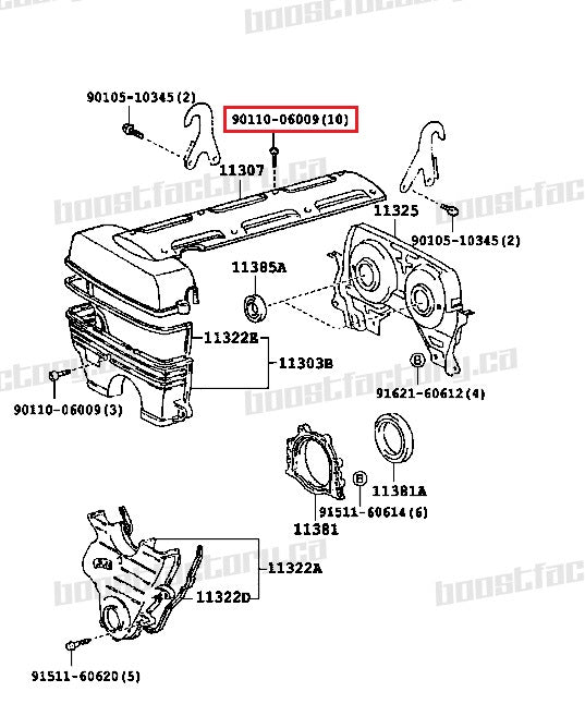 Genuine Toyota 1JZ /2JZ Timing Cover & Coil Cover Bolt - 90110-06009