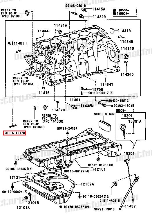 Genuine Toyota 1JZ & 2JZ Alternator Bolt OR Stud  - 91512-61050 / 90116-10170