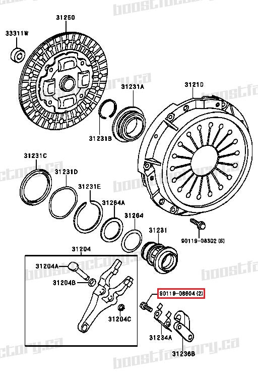 Genuine Toyota R154 Clutch Spring Bolts - 90119-08604