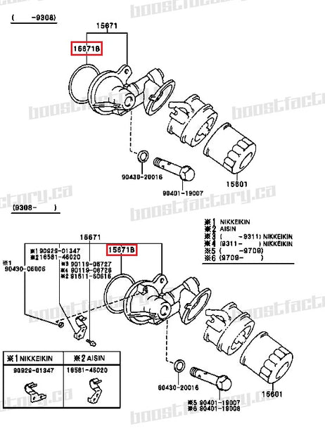 Genuine Toyota 1JZ 2JZ Oil Filter Bracket to Engine Block O Ring 90301-68005