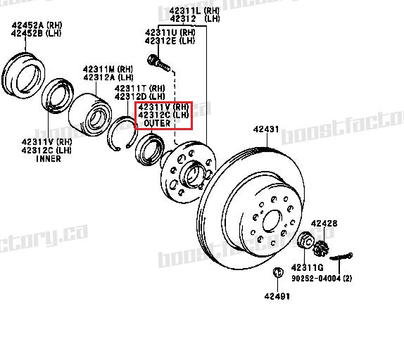 Toyota Supra MK4 Rear Outer Wheel Seal - 90311-57001