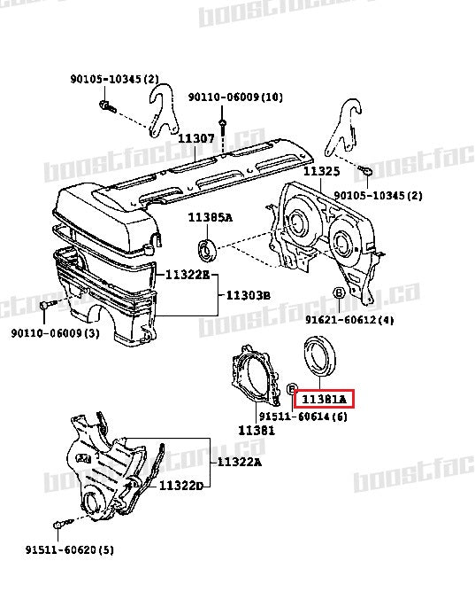 Genuine Toyota 1JZ / 2JZ Rear Main Seal 90311-90006 - Boost Factory