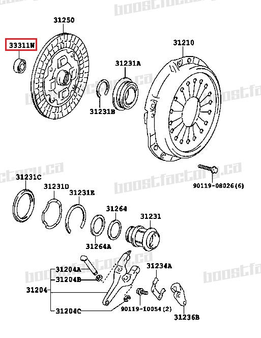 R154 1JZ 2JZ 7M Pilot Bearing 90363-12002