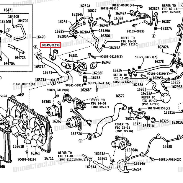 Genuine Toyota  2JZ-GTE Upper Radiator Hose Clip - 90949-01B30