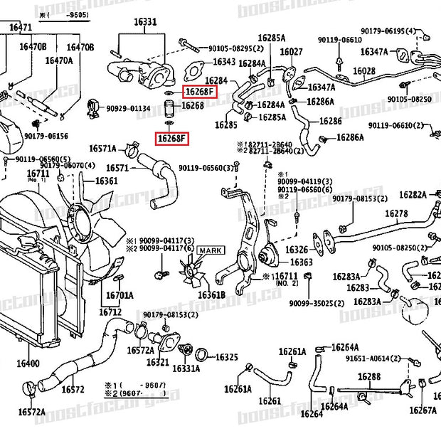 Genuine Toyota 1JZ 2JZ Upper Water Neck Coolant Bypass Tube O Ring Set - 96761-24023