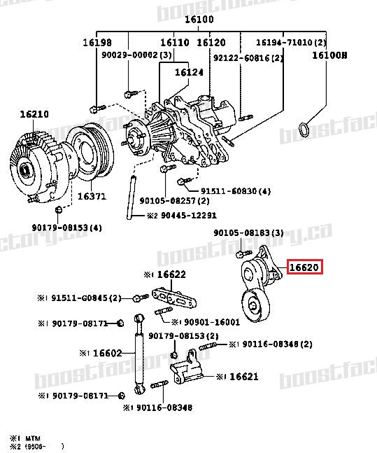 1JZ-GTE / 2JZ-GTE OEM Accessory Belt Tensioner - Boost Factory
