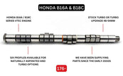 Kelford Honda B16A / B18C VTEC Pro Import Turbo Camshafts 294/298 - 176-T2 - view 3