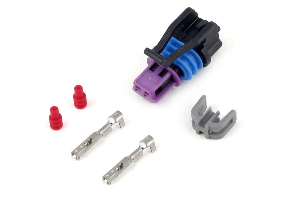 Haltech Plug and Pins Only - Delphi 2 Pin GM style Coolant Temp Connector (Black) - HT-030411