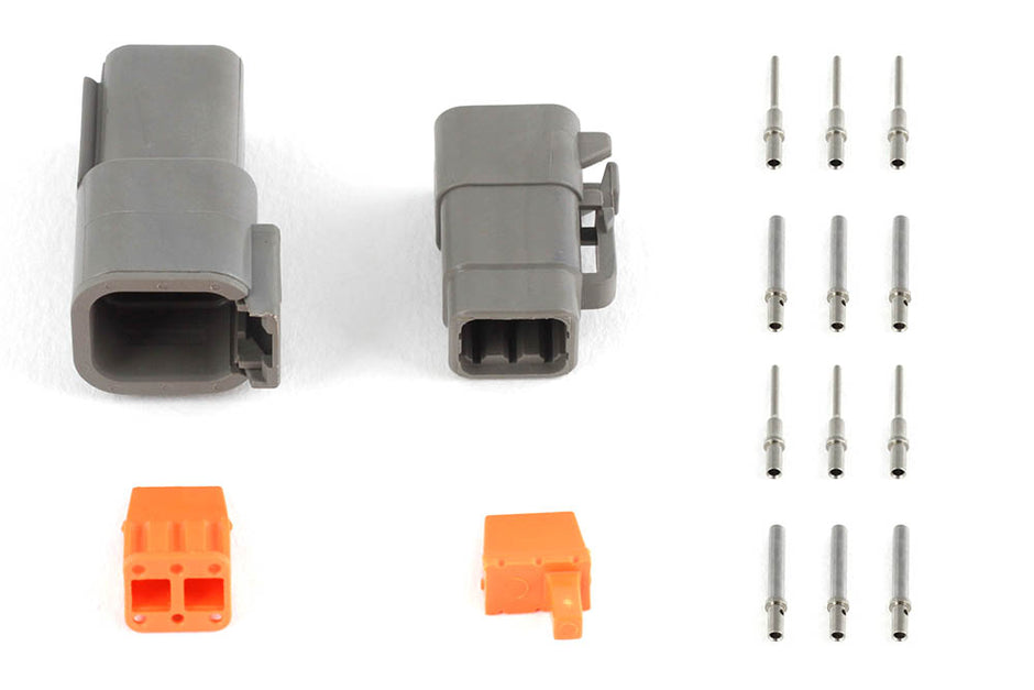 Haltech Plug and Pins Only - Matching Set of Deutsch DTM-6 Connectors (7.5 Amp) - HT-031015