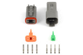 Haltech Plug and Pins Only - Matching Set of Deutsch DT-4 Connectors (DT06-4S + DT04-4P) - (13 Amp) - HT-031114