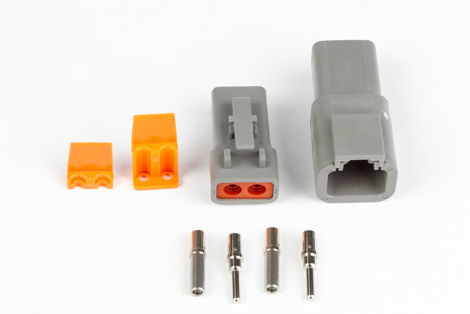 Haltech Plug and Pins Only - Matching Set of Deutsch DTP-2 Connectors (25 Amp) - HT-031202